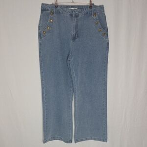 Luxe Always Women's Denim Flare Jeans with Gold Accents